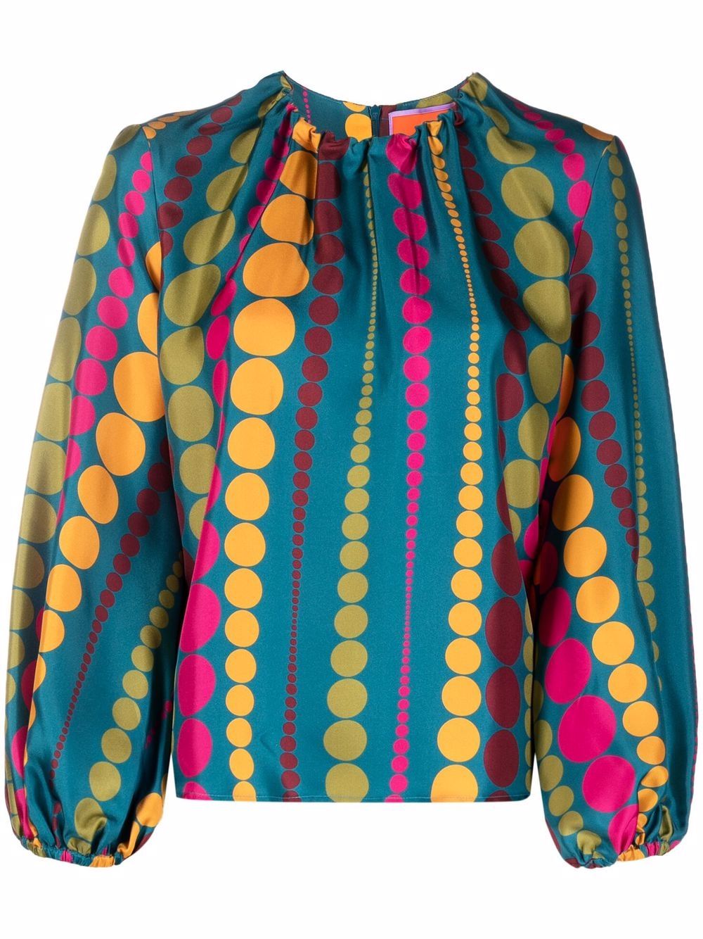 LA DOUBLEJ COLOUR-BLOCK SILK BLOUSE