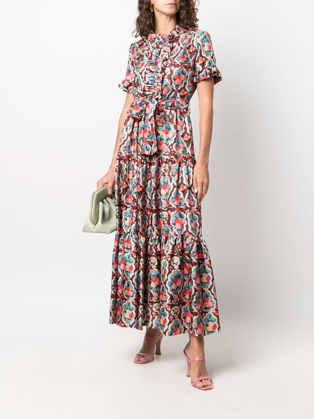 Shop La Doublej Long And Sassy Floral-print Dress In 中性色