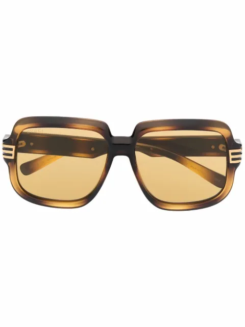 Gucci Eyewear tortoiseshell oversized-frame sunglasses