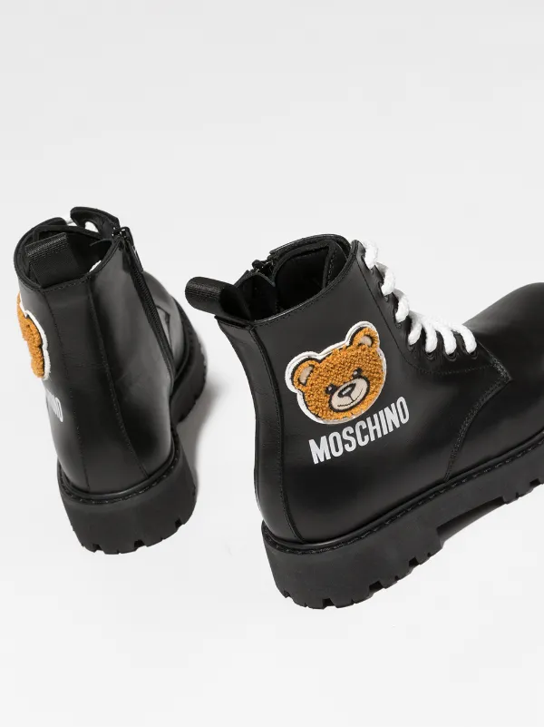 Moschino Kids モスキーノ・キッズ レースアップ ブーツ - Farfetch