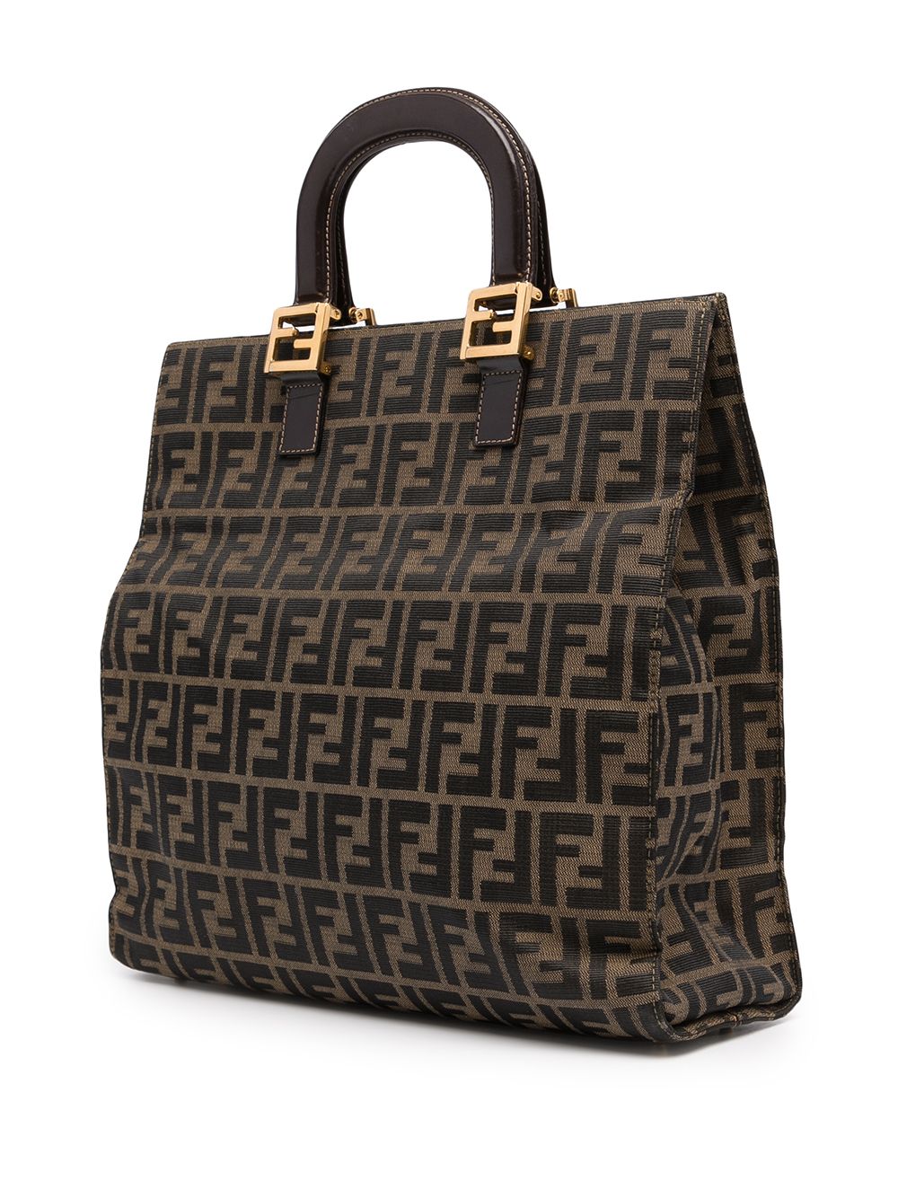 фото Fendi pre-owned сумка-шопер с узором zucca и логотипом ff