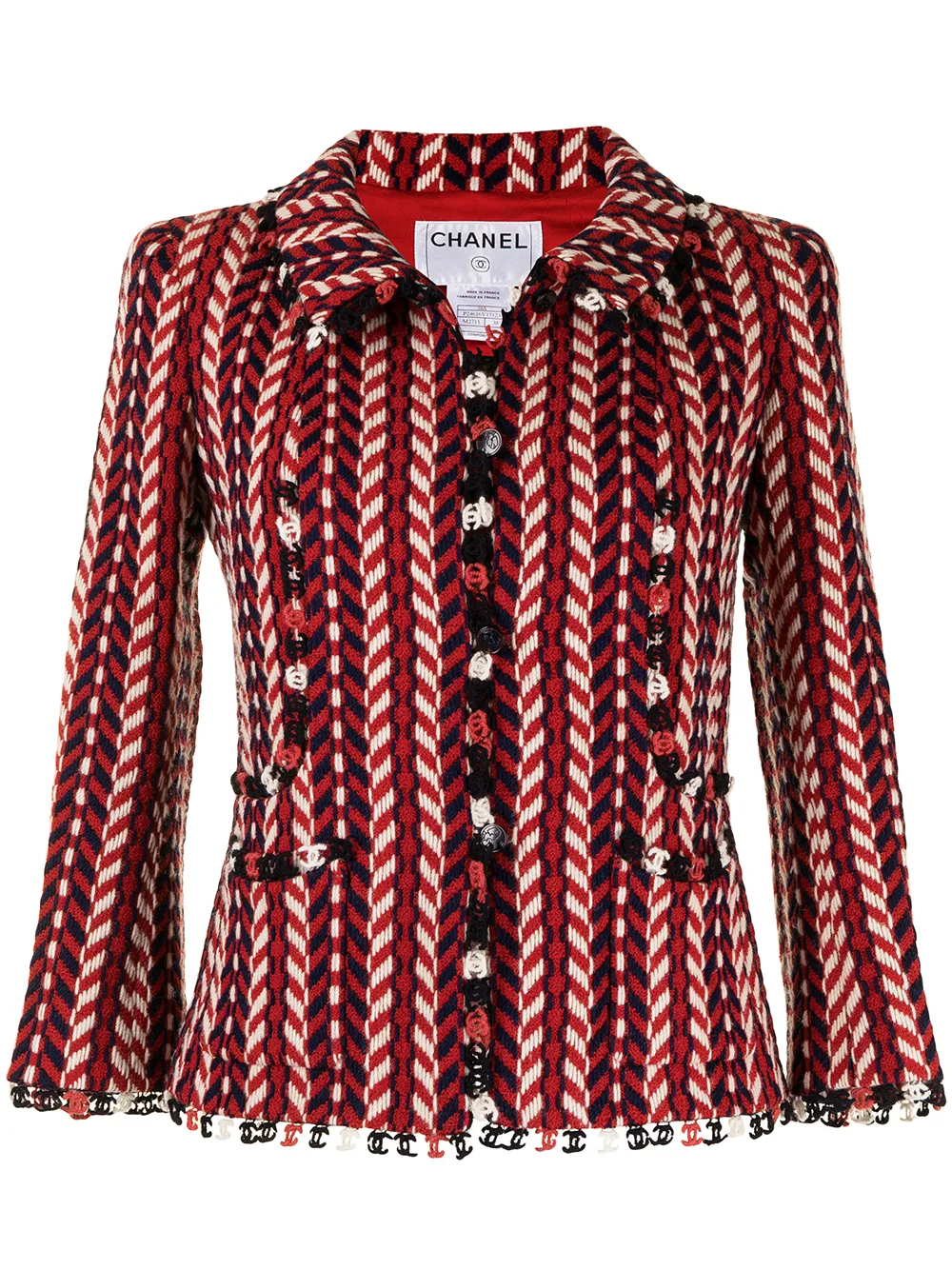 

Chanel Pre-Owned 2004 CC trim single-breasted jacket - Red