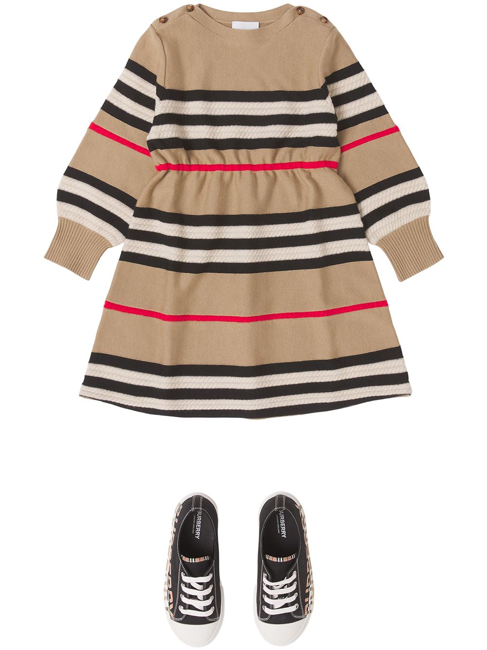 Burberry Kids Jurk van kasjmiermix - Beige