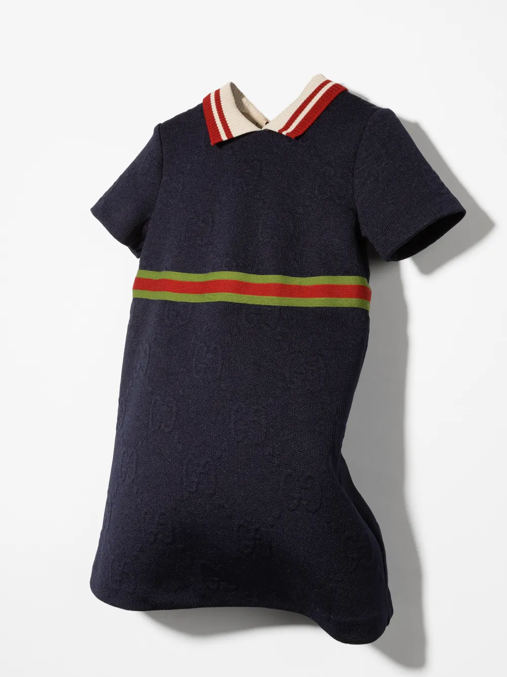 Gucci Kids Blousejurk met gestreepte afwerking - Blauw