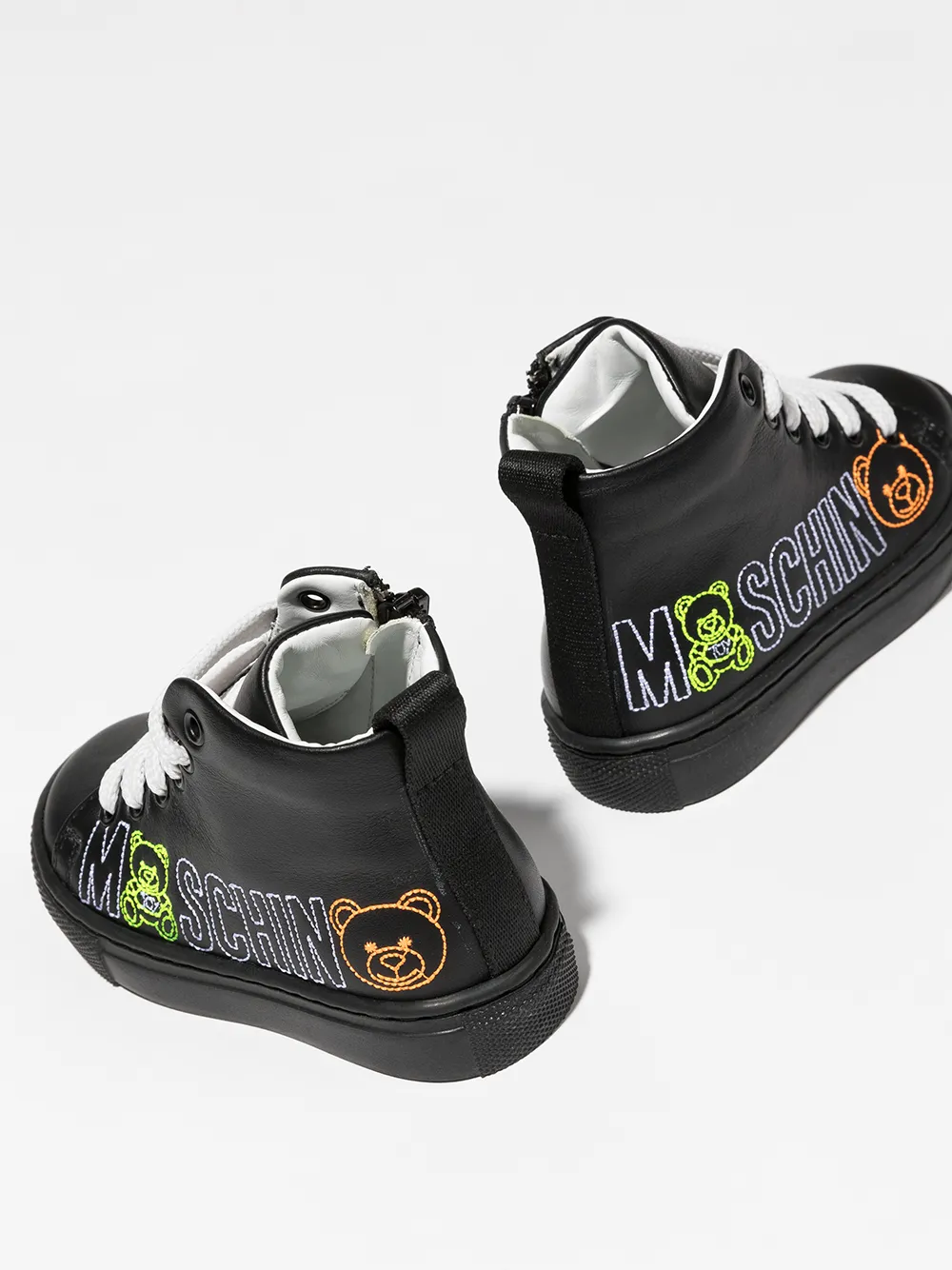 Image 2 of Moschino Kids toy bear stitching hi-top sneakers