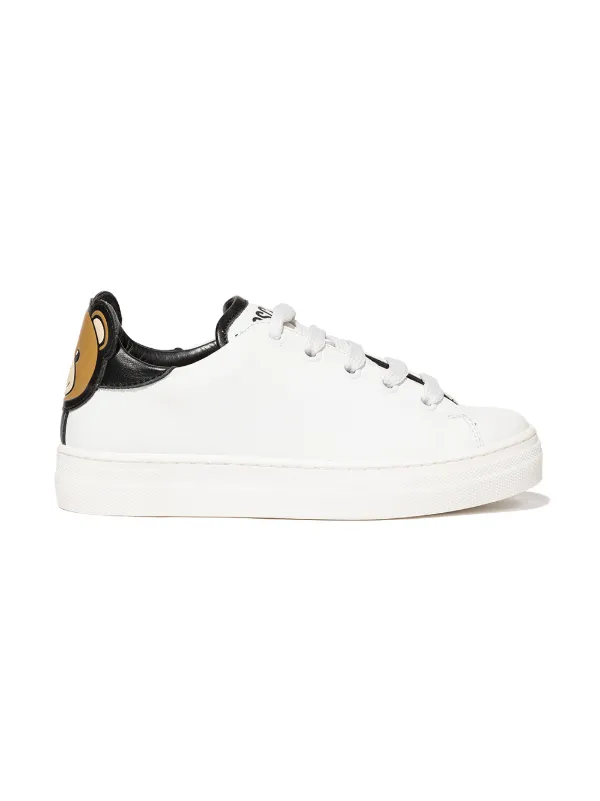 moschino logo leather sneakers