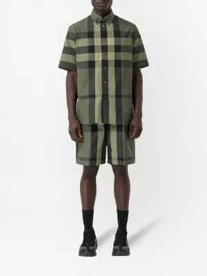 burberry green check shirt