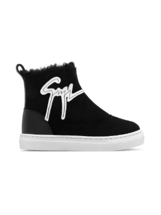 fur lined high top trainers
