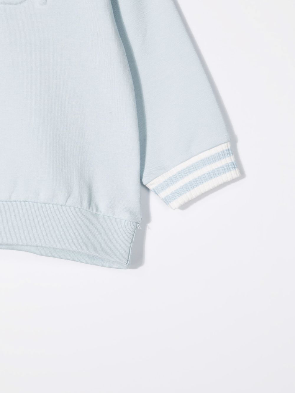 Shop Fendi Embossed Logo Stretch-cotton Sweatshirt In Blue