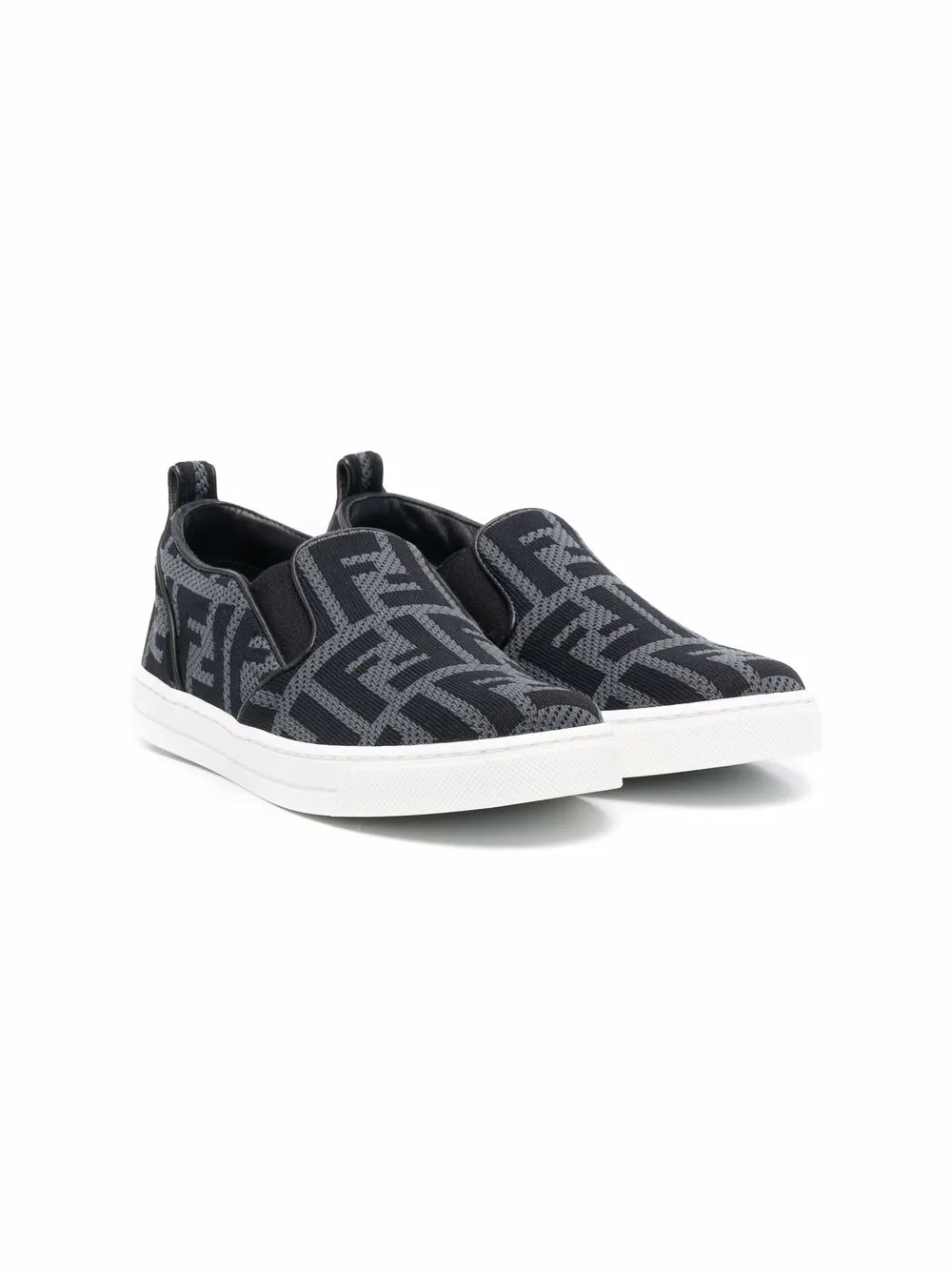 

Fendi Kids tenis slip-on con motivo FF - Negro