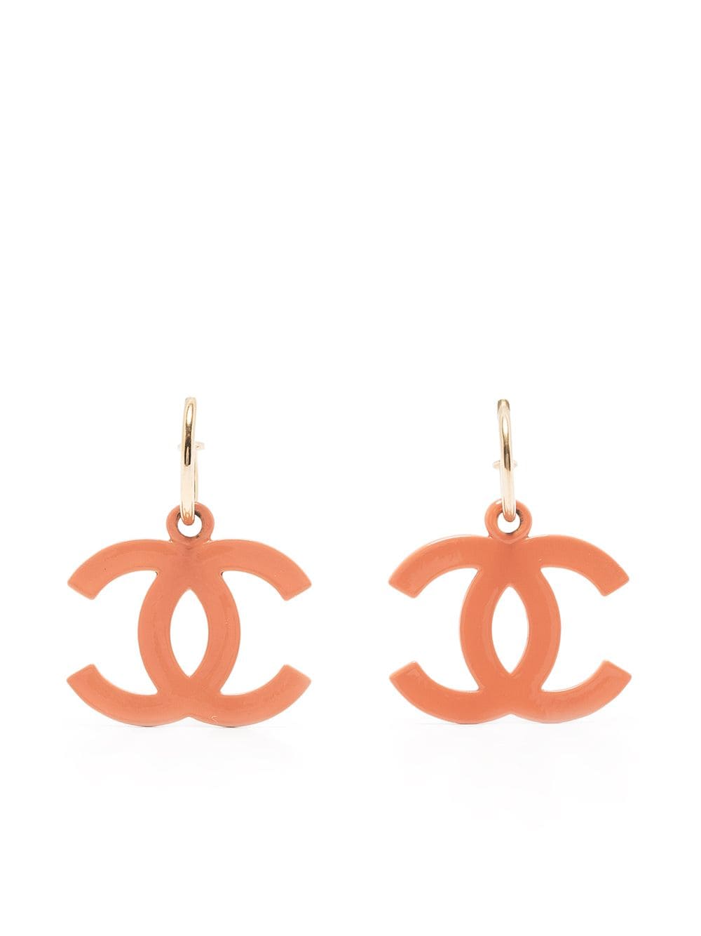 Chanel Earrings cc logo Orange