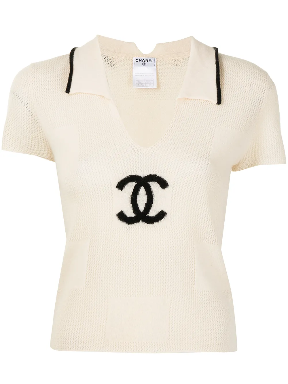 CHANEL Pre-Owned Contrast Detailing Knitted Polo Shirt - Farfetch