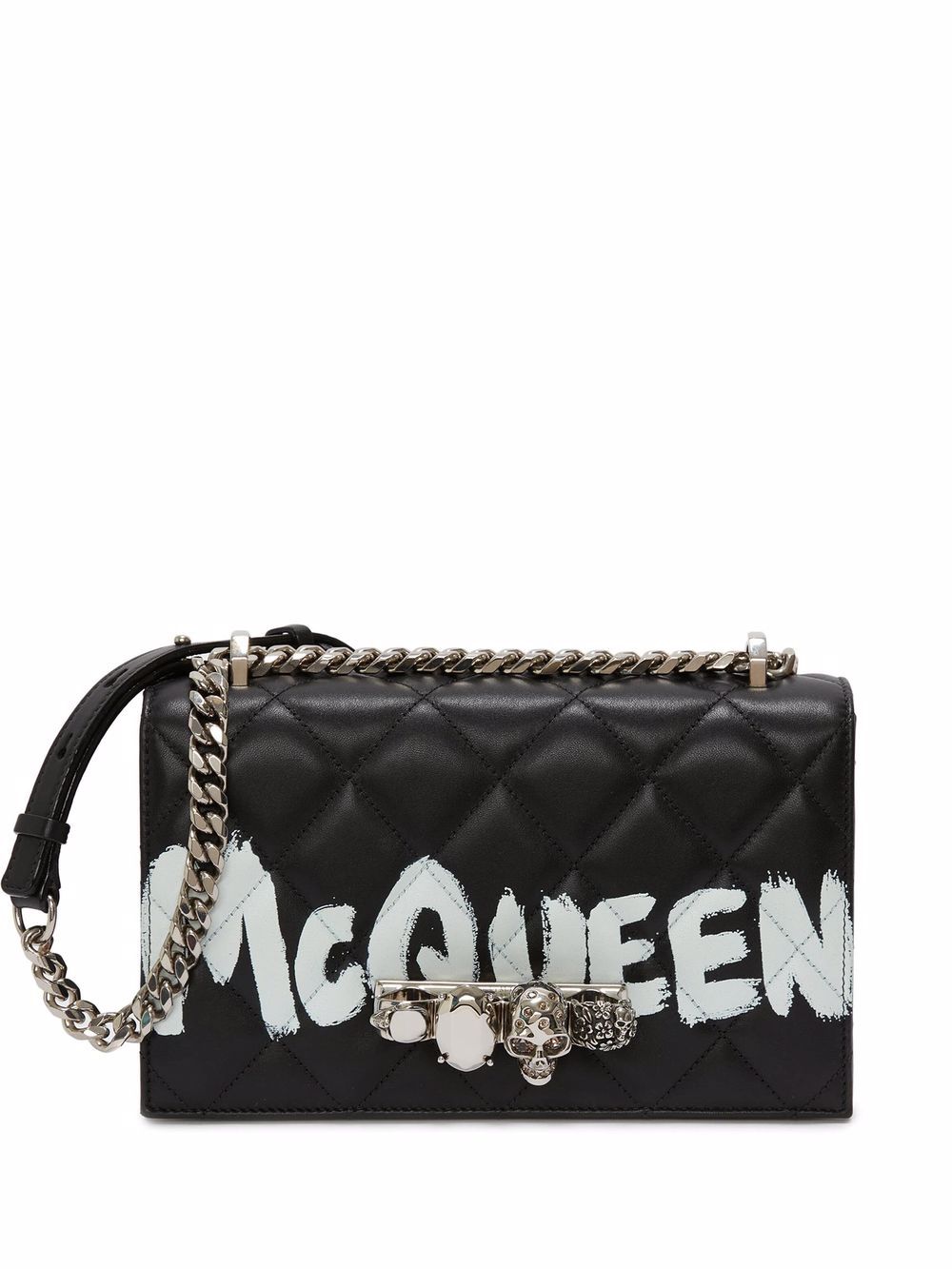 

Alexander McQueen logo-print quilted crossbody bag - Black