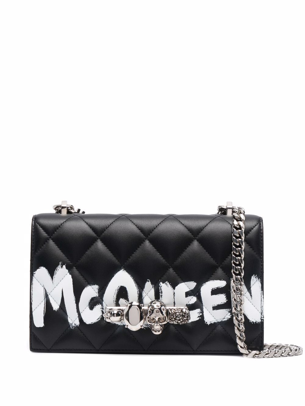 Image 1 of Alexander McQueen logo-print quilted crossbody bag