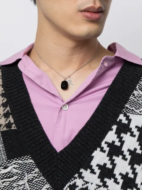 Shop Raf Simons stone-pendant necklace 