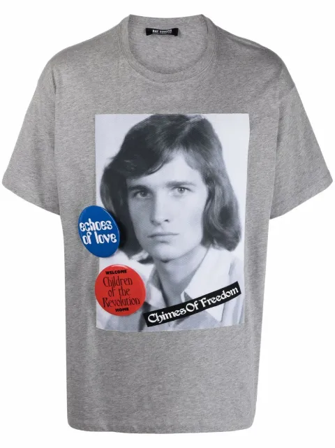 Raf Simons Chimes of Freedom-print short-sleeve T-shirt