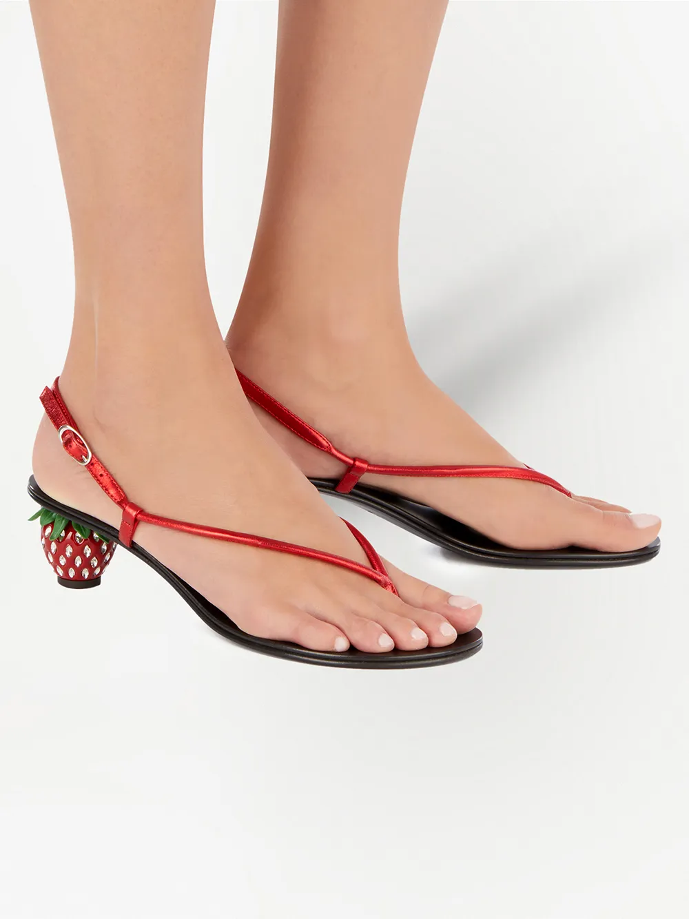 Giuseppe Zanotti Fragola Low-heel Sandals In Rot