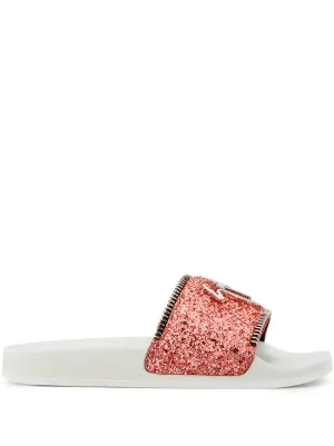 Pink discount sparkly slides