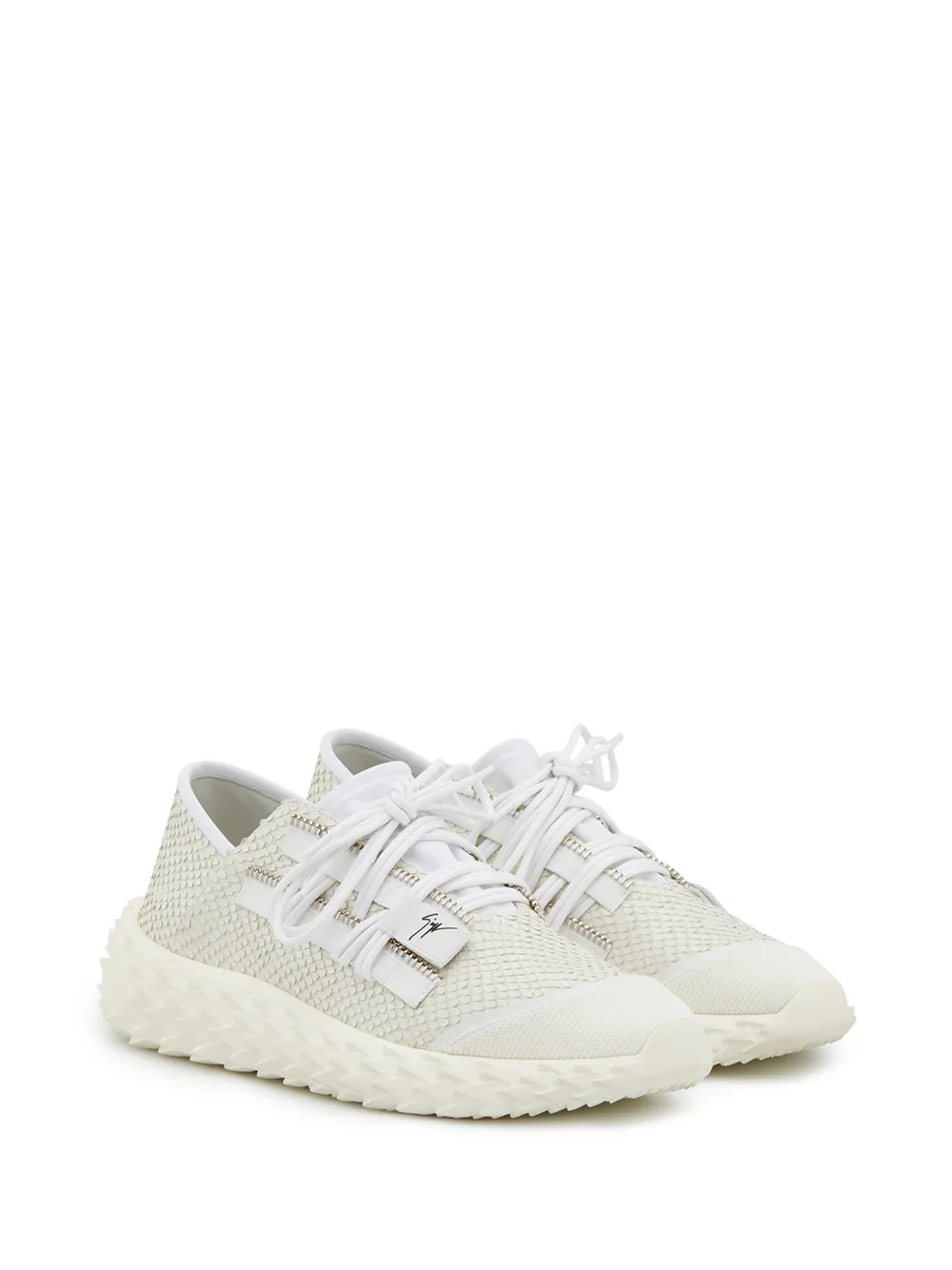 Giuseppe Zanotti Urchin sneakers met slangenhuid-effect - Wit