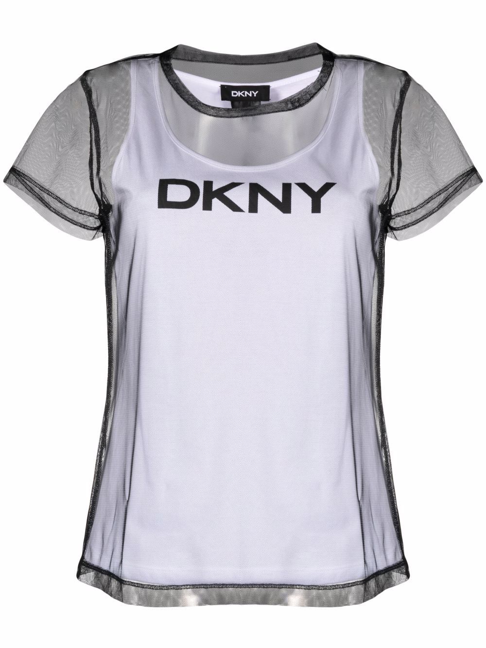 фото Dkny полупрозрачная футболка с логотипом