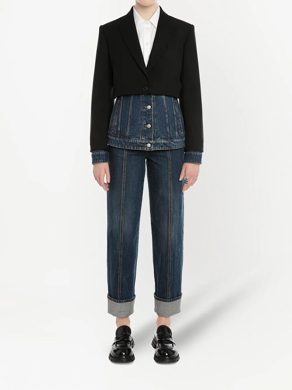 Image 2 of Alexander McQueen two-tone single-breasted blazer