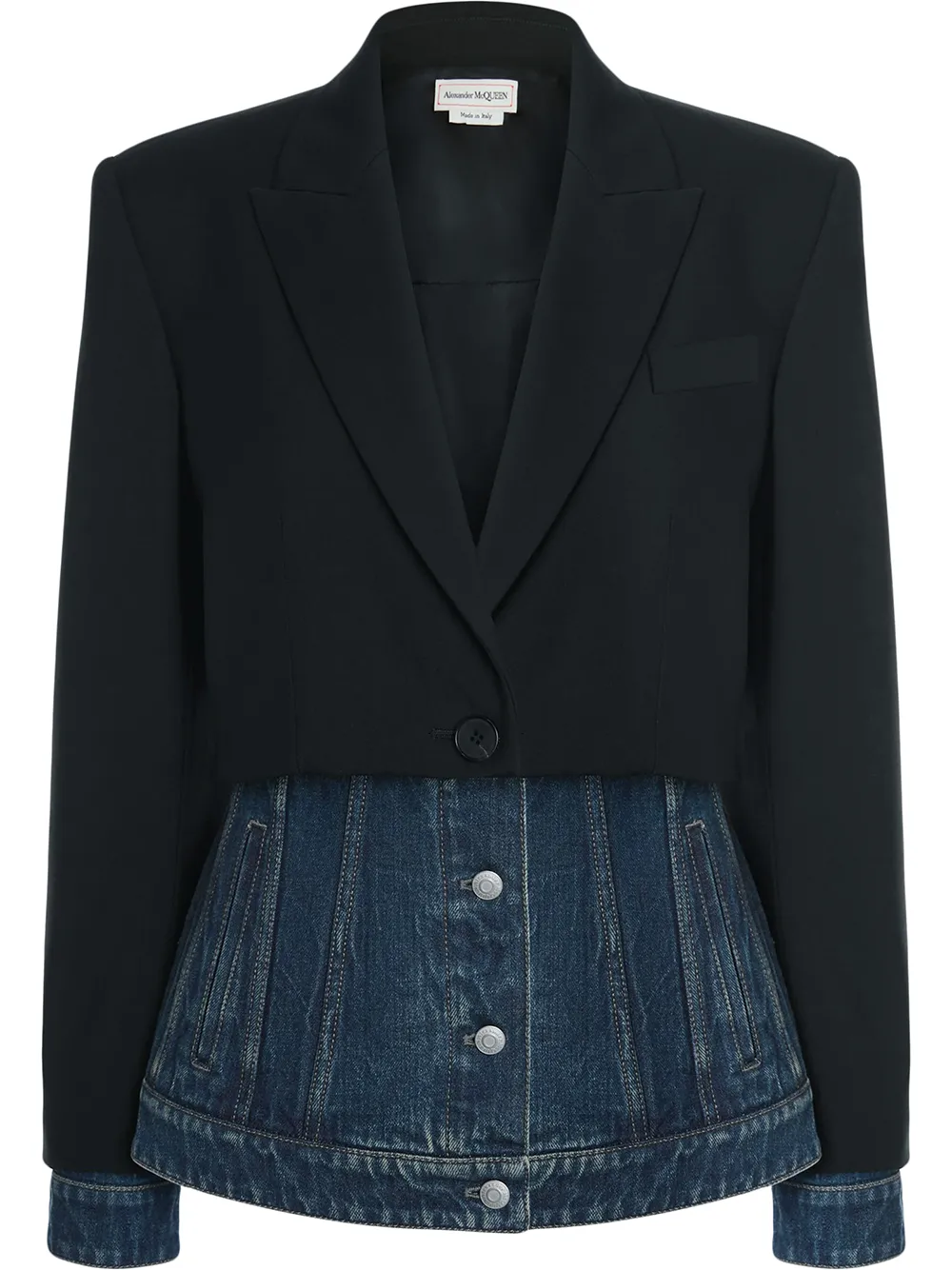 Image 1 of Alexander McQueen two-tone single-breasted blazer
