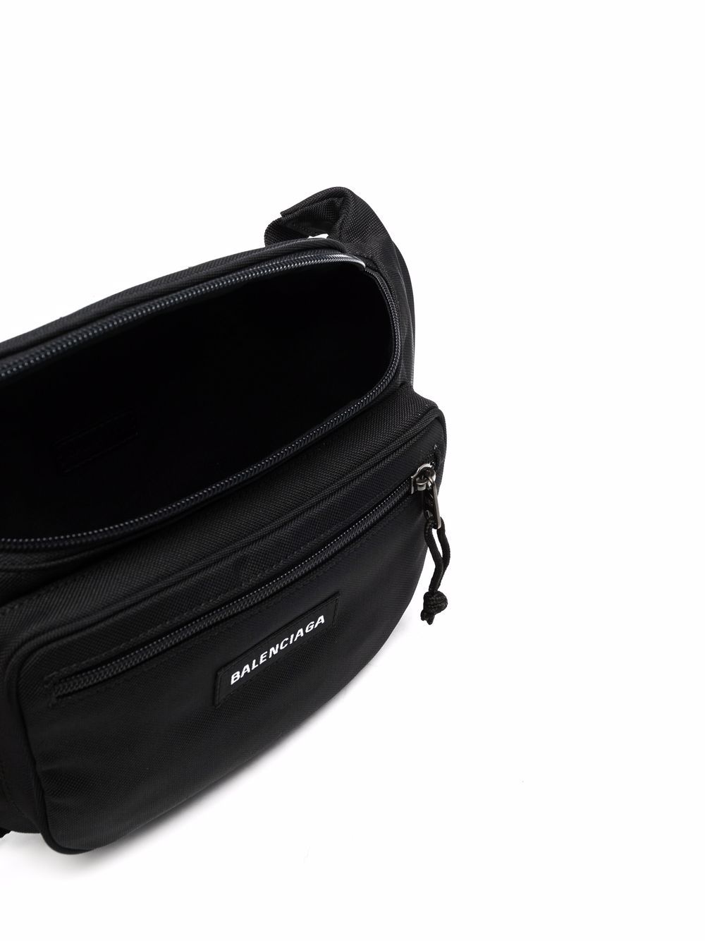 Shop Balenciaga Explorer Logo-appliqué Belt Bag In Black