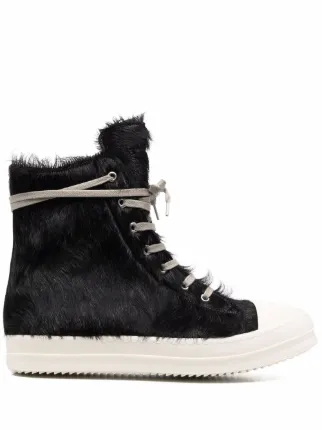 rick owens calf hair sneakers