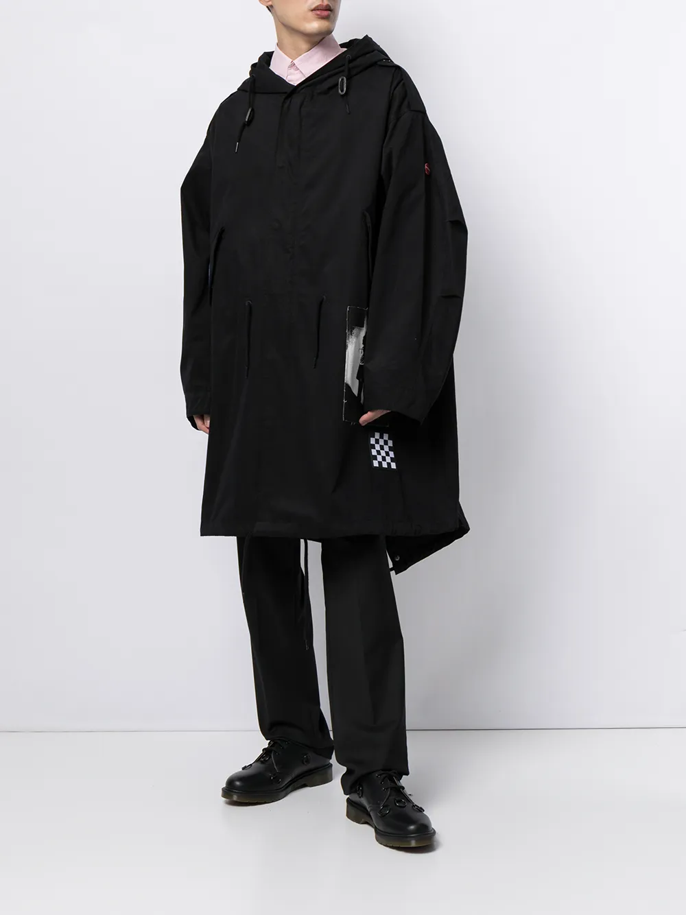 фото Raf simons x fred perry пальто с капюшоном и нашивкой