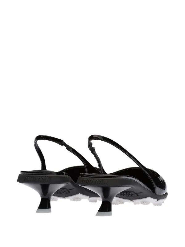 Miu Miu patent-leather Slingback Pumps - Farfetch