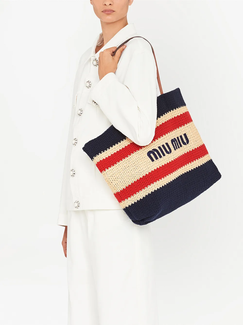 Rep Miu Miu logo-print tote bag Women