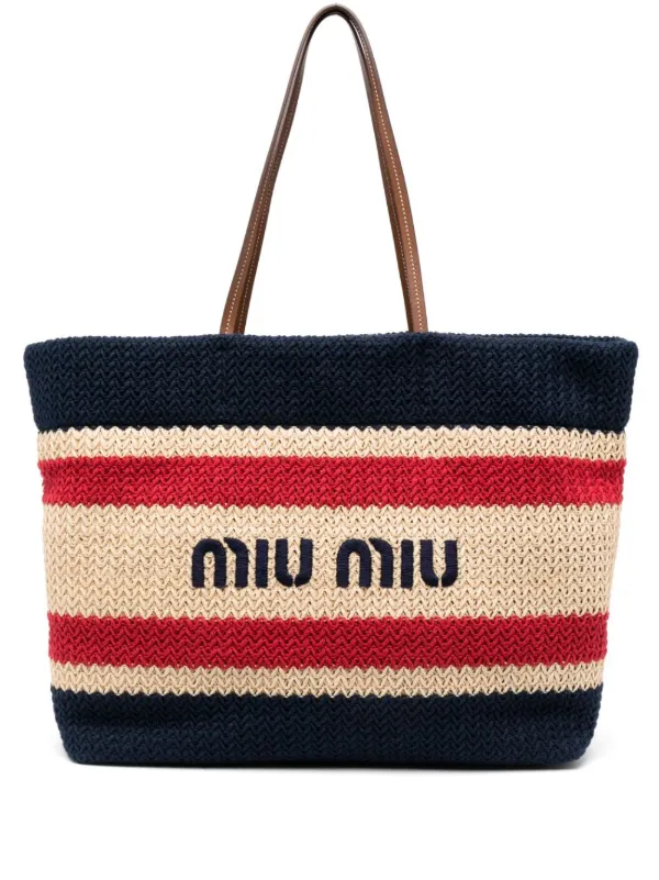 人気大割引 Miu Miu ロゴ トートバッグ | ニュートラル | FARFETCH JP バッグ