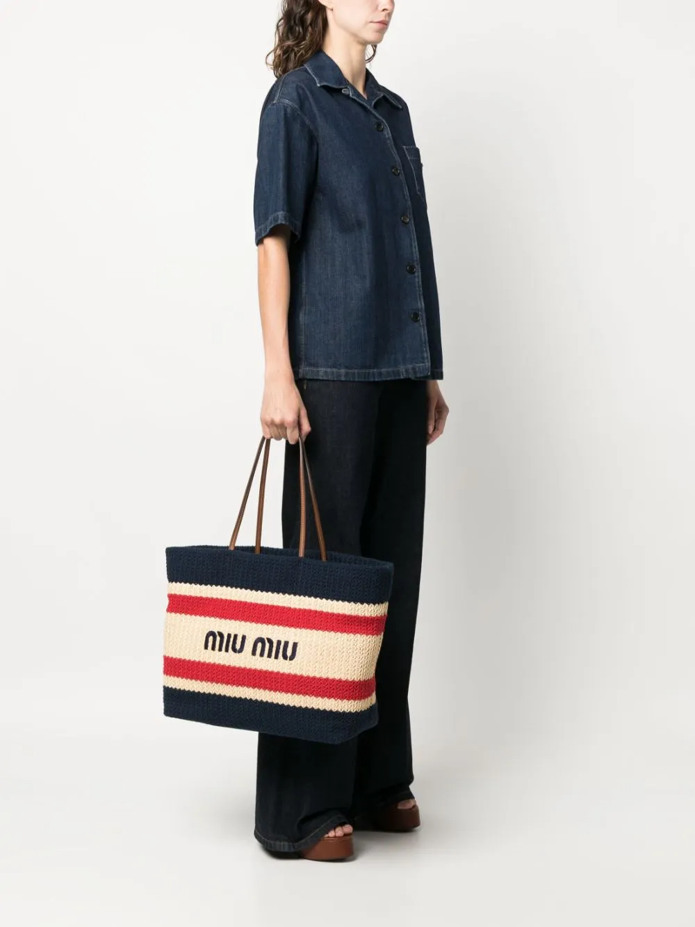 Rep Miu Miu logo-print tote bag Women