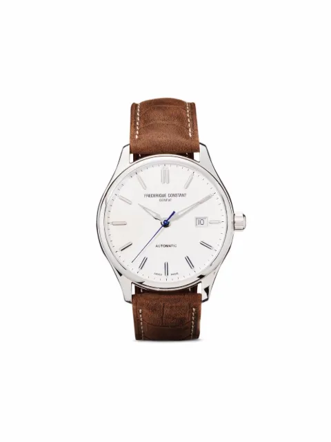 Frederique Constant Orologio Classics Index Automatic 40mm in pelle di vitello, nubuck, acciaio inossidabile, cristallo zaffiro