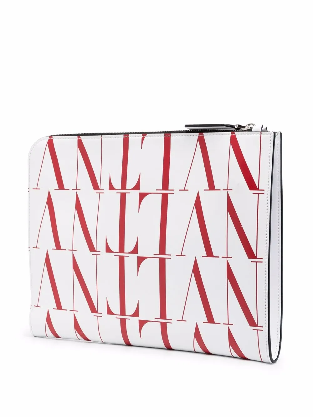 Valentino Vltn Logo-print Clutch Bag In Weiss