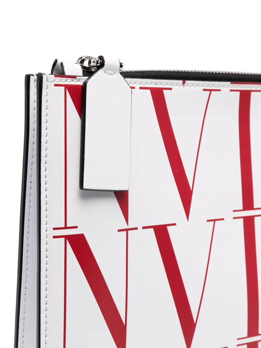 Valentino Vltn Logo-print Clutch Bag In Weiss