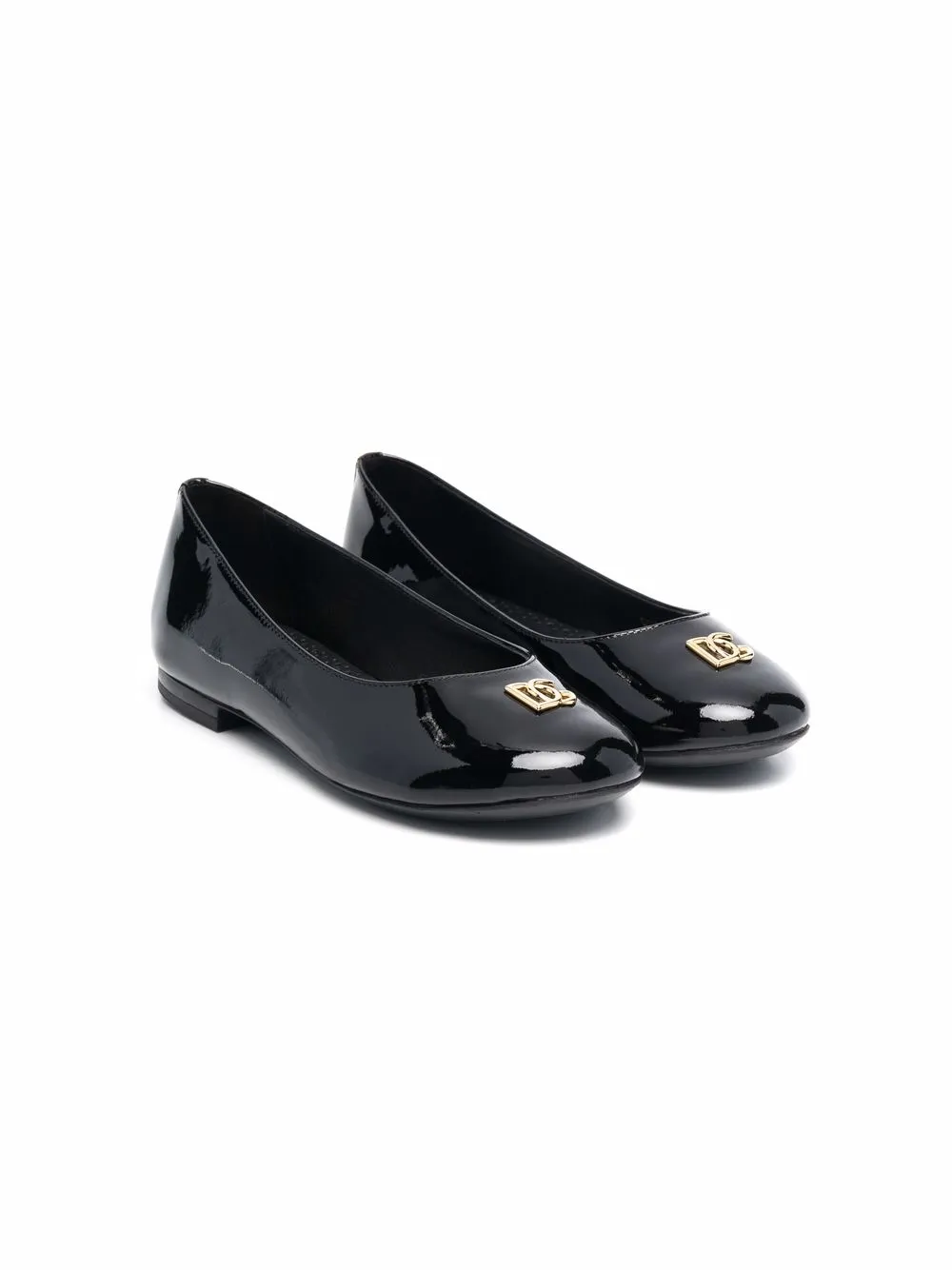 

Dolce & Gabbana Kids flats con placa del logo DG - Negro