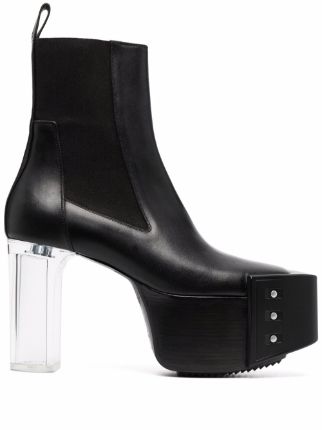 rick owens square toe boots