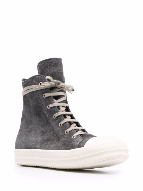 grey suede high top sneakers