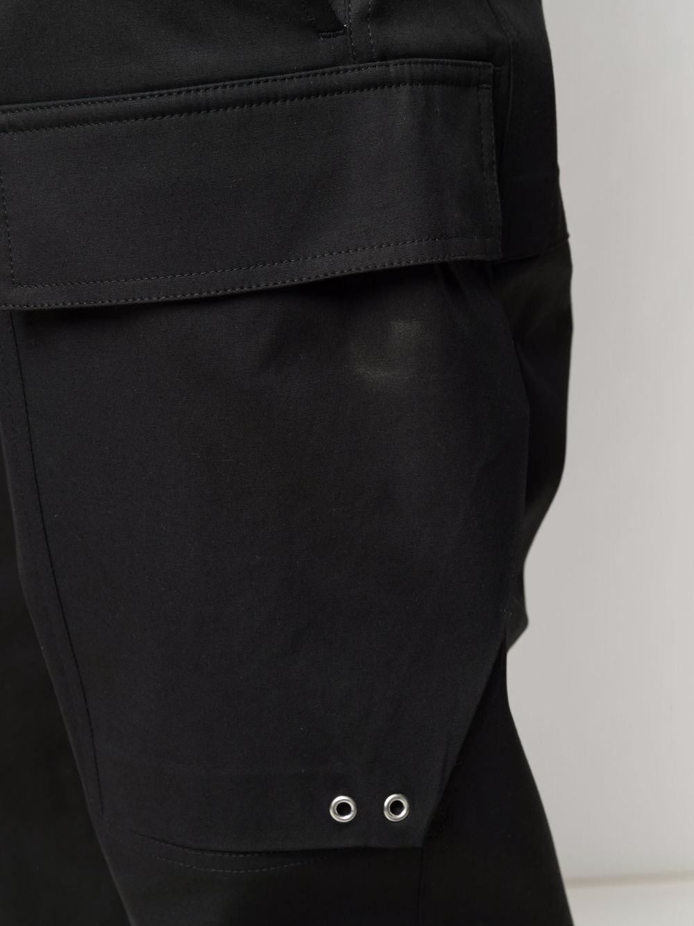 Shop Rick Owens Dropped-crotch Cargo Pocket Cropped Trousers In Black