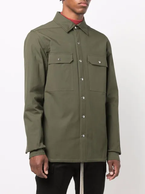 Shop Rick Owens organic-cotton overshirt with Express Delivery