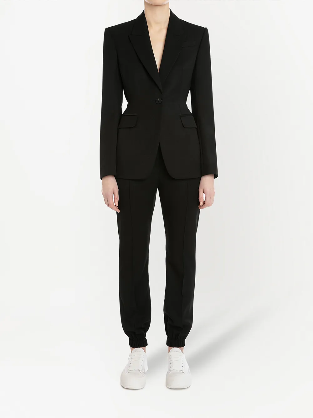 Alexander McQueen Blazer met logoprint - Zwart