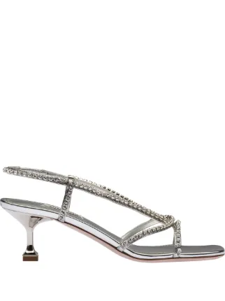Miu Miu crystal-embellished 55mm Sandals - Farfetch