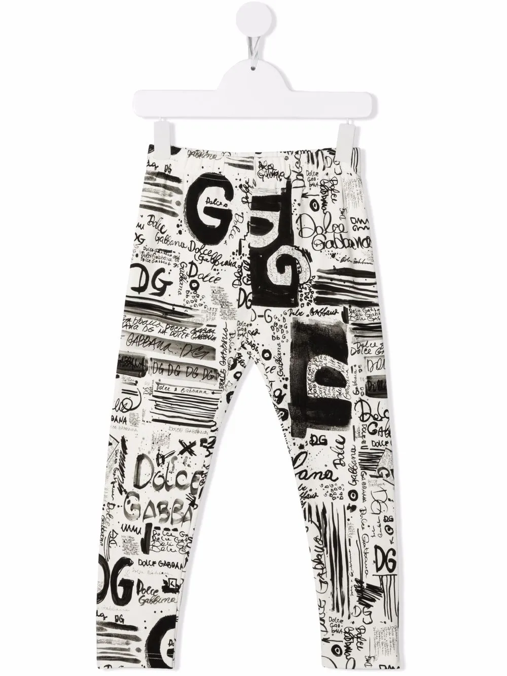 

Dolce & Gabbana Kids leggins con logo estampado - Blanco