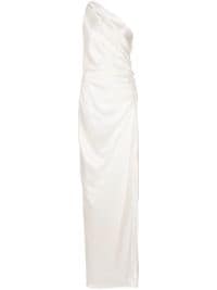 ＜Farfetch＞ Michelle Mason ワンショルダー シルクドレス - ホワイト画像