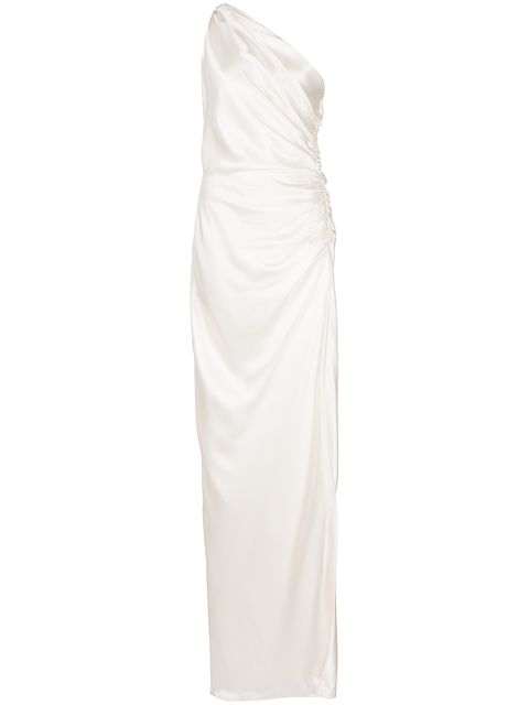 Michelle Mason one-shoulder silk gown