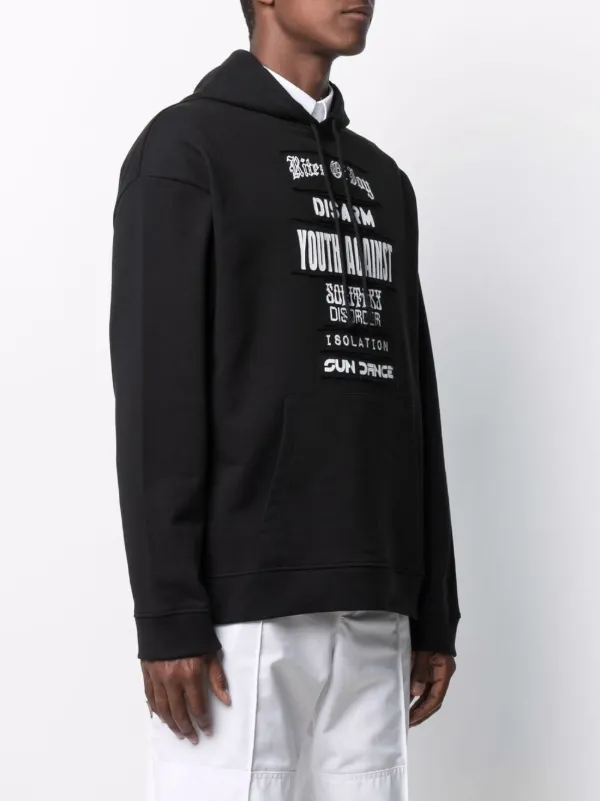 Raf Simons patch-detail Cotton Hoodie | Black | FARFETCH