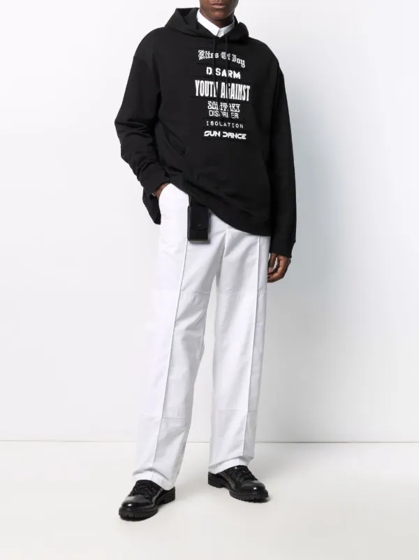 Raf Simons patch-detail Cotton Hoodie | Black | FARFETCH