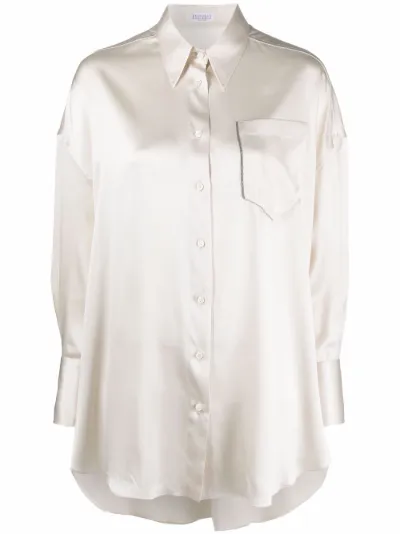 oversized stretch-silk shirt | Brunello 