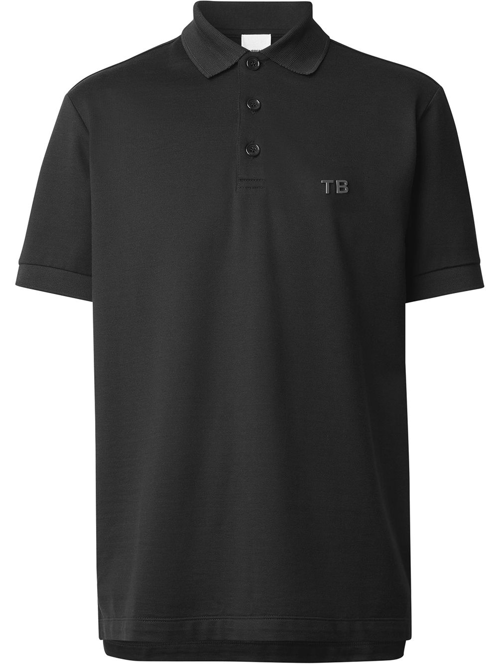 Burberry Tb-plaque Polo Shirt In Black | ModeSens